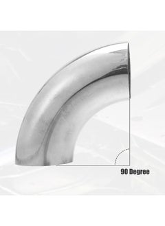 X AUTOHAUX 1Pcs OD 2 Inch 90 Degree Mandrel Bend Elbow SS304 Stainless Steel Exhaust Elbow Pipe for Car Modified Exhaust System 2" Piping Silver Tone  - Image 5