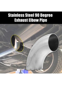 X AUTOHAUX 1Pcs OD 2 Inch 90 Degree Mandrel Bend Elbow SS304 Stainless Steel Exhaust Elbow Pipe for Car Modified Exhaust System 2" Piping Silver Tone  - Image 2
