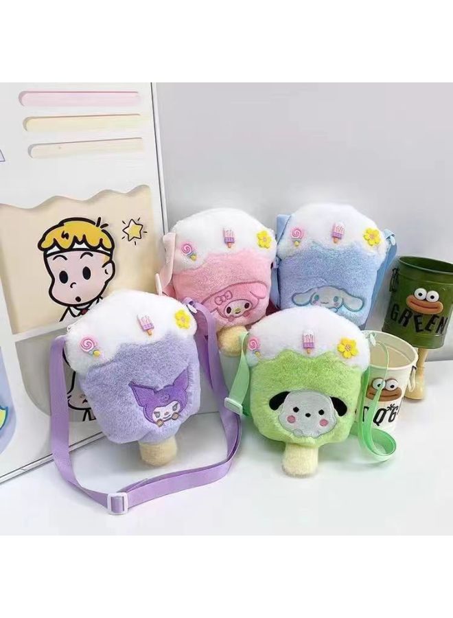 Sanrio Plush Bag Toy Doll Bag Cartoon Ins Style Coin Purse Grab Doll Crossbody Bag-Specifications:Cream Bear Bag 3 (21*16cm)  - Image 3