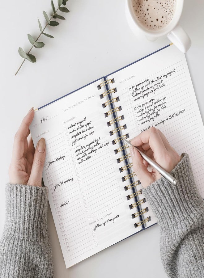 ZICOTO Aesthetic Daily Planner And Notebook With Hourly Schedule -Beautiful Spiral To do List Notepad For Work/Home to Organize Tasks And Appointments - Stylish School/Office Supplies Book For Women - Image 2