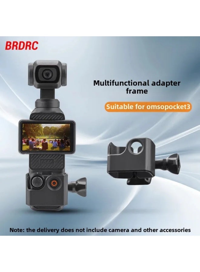 Generic BRDRC Protective Edge Frame For DJI OSMO POCKET 3 Camera Adapter Accessories Sports Camera Protection Case-Color:Adapter Frame + Backpack Clip + Chest Strap (3-piece Set)  - Image 1