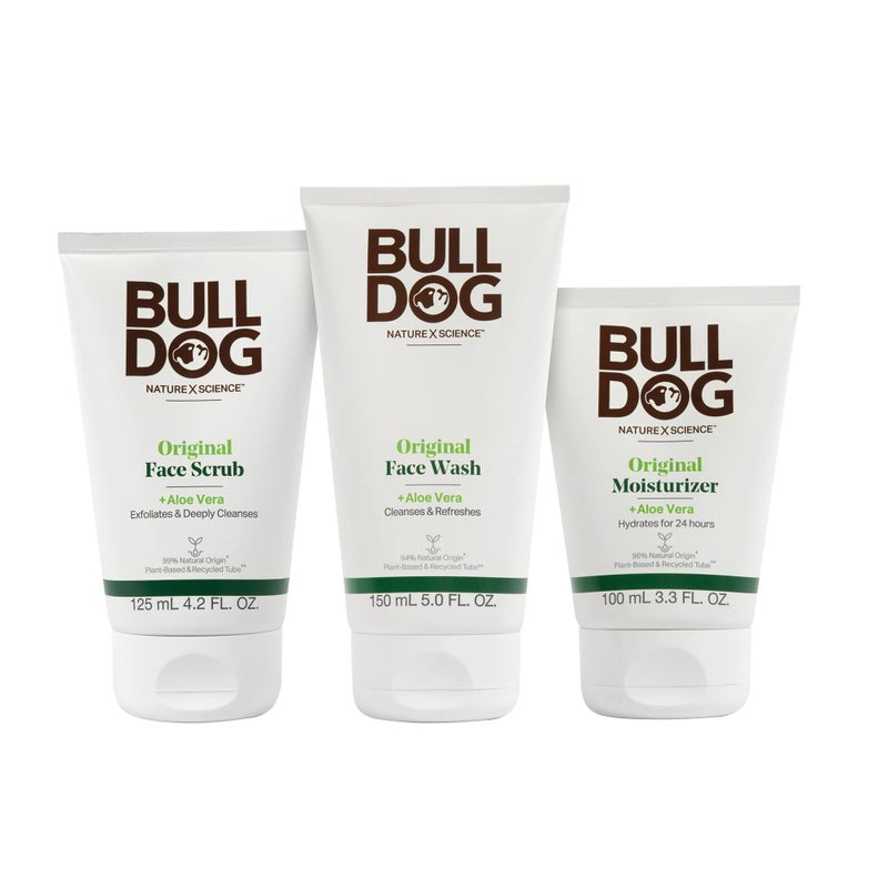 BULLDOG Mens Skincare and Grooming Original Full Face Kit with Moisturizer, Face Wash & Face Scrub - Image 1