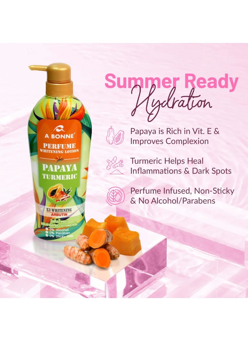 A BONNE - Perfume Whitening Lotion Papaya Turmeric 500ml - Image 1