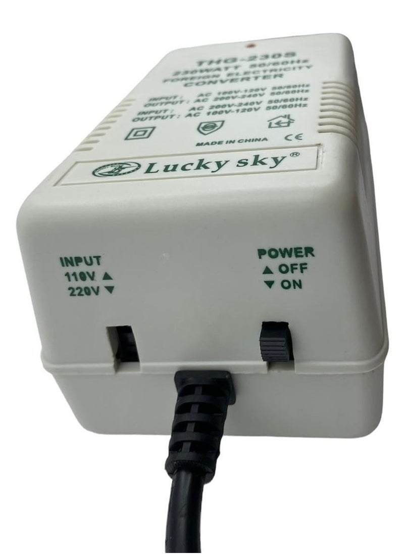 Lucky Sky محول الطاقة Lucky Sky Step-Up and Down Voltage محول طاقة 230 واط - 110 فولت إلى 220 فولت أو من 220 فولت إلى 110 فولت معيار دولي 2 شق (THG-230S-230W)  - Image 2