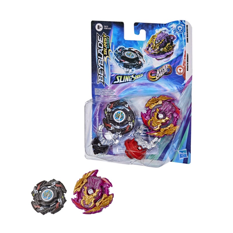 Beyblade Burst Surge Dual Collection Pack Hypersphere Zone Balkesh B5 and Slingshock Wraith Driger F Battling Game Top Toys - Image 2
