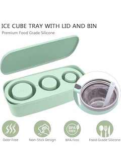 Ice Cube Tray for Stanley 40Oz Tumbler Cup,4Pcs Silicone Hollow Cylinder Ice Mold with Lid and Bin for Freezer,Ice Drink, Juice,Coffee,Easy Fill and Release Ice Maker,BPA Free (Green) - pzsku/ZA58B11BEDF7D5C4952F3Z/45/_/1725489352/5af917a4-de38-48d9-9d67-0f59eccd686f