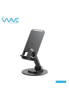 Wave Holder Stand Adjustable Phone Stand Foldable Phone Holder for Desk iPhone Stand for Office for Most Phones iPhone 14/14 Plus/14 Pro/14 Pro Max/iPhone 13 Pro Max Galaxy S22 S21 A52 A32, etc Black  - Image 1