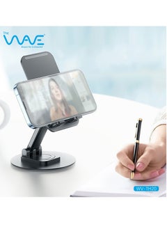 Wave Holder Stand Adjustable Phone Stand Foldable Phone Holder for Desk iPhone Stand for Office for Most Phones iPhone 14/14 Plus/14 Pro/14 Pro Max/iPhone 13 Pro Max Galaxy S22 S21 A52 A32, etc Black  - Image 2