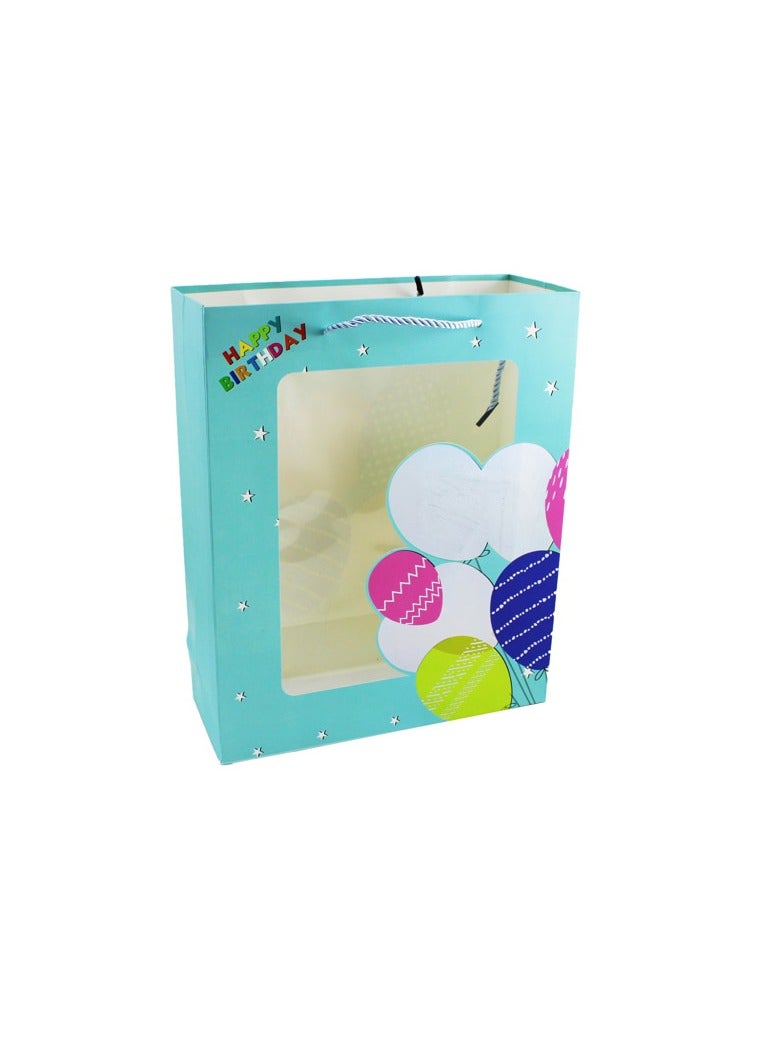 AL QADAH Paper Gift Bag Happy Birthday 30x12x41Cm - Image 1