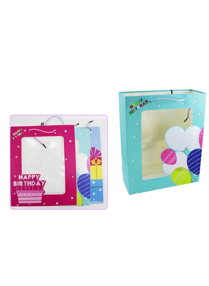 AL QADAH Paper Gift Bag Happy Birthday 30x12x41Cm - Image 2