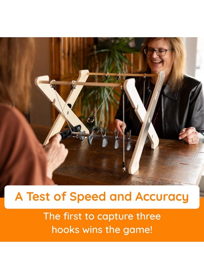 Fat Brain Toys Fat Brain Toys Hook Rally, Portable Wooden Tabletop Game, Classic Skill Challenge for Ages 8 to Adult  - Image 5