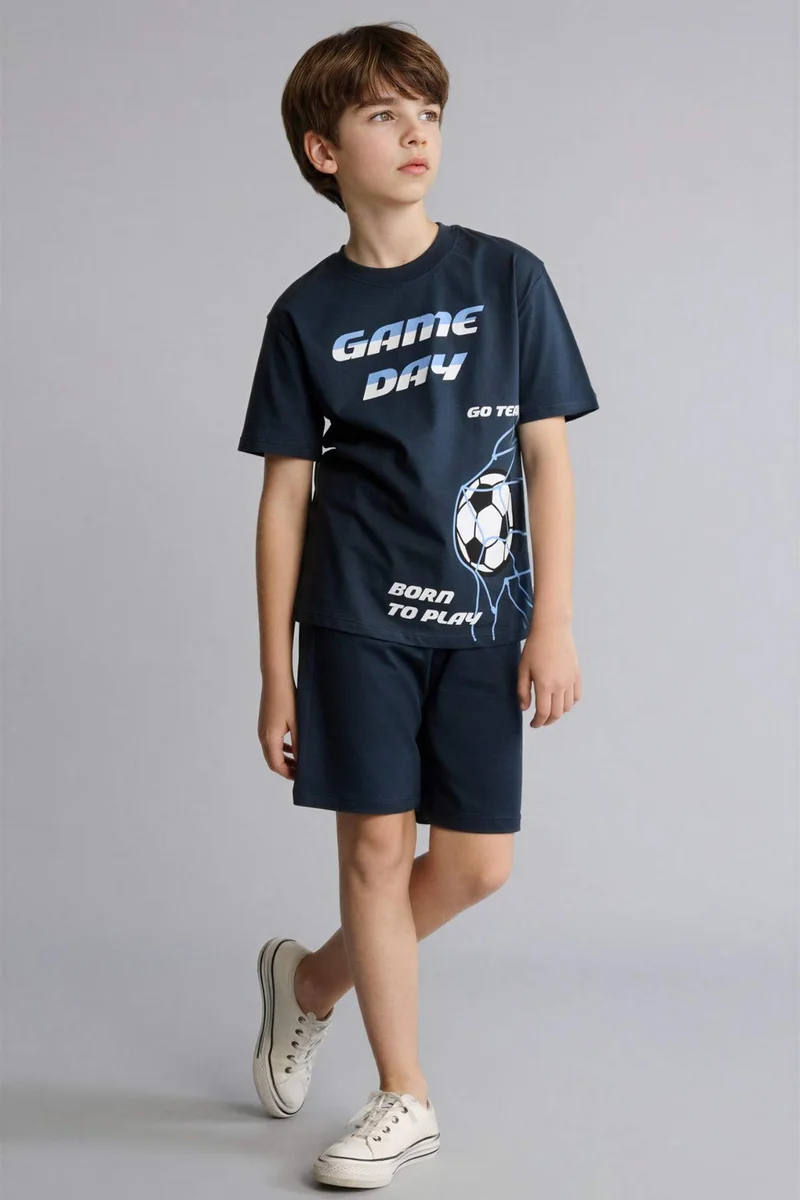 ديفاكتو Boy Regular Fit T-Shirt Shorts 2 piece Set