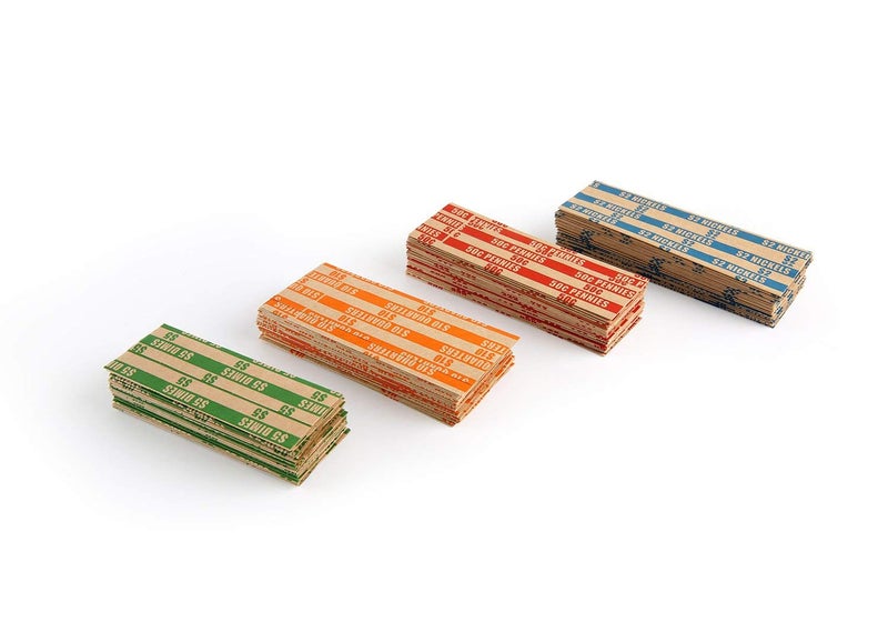 L LIKED 300 Assorted Flat Striped Coin Wrappers, 75 of Each Pennies, Nickels, Dimes and Quarters - Image 4