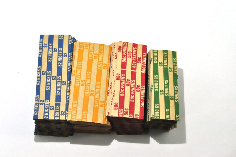 L LIKED 300 Assorted Flat Striped Coin Wrappers, 75 of Each Pennies, Nickels, Dimes and Quarters - Image 2