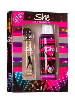 SHE She Gift Set Is A Clubber Perfume EDT 50ml + Deodorant 150ml 
