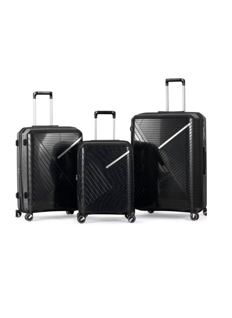 Generic - Unbreakable Trolley Luggage with TSA Lock, 4 Silent Spinning Wheels, Expandable Double Zipper - (ABS) Black Withstands storage, collisions and bumps at airports Withstands shocks and is unbreakable - Image 1