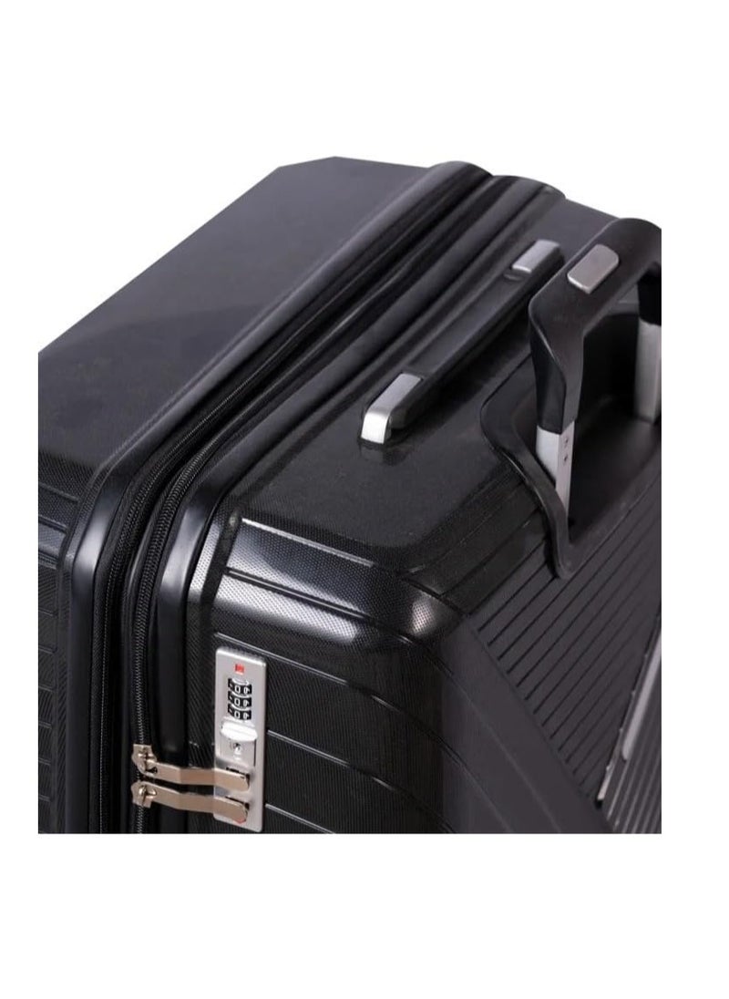 Generic - Unbreakable Trolley Luggage with TSA Lock, 4 Silent Spinning Wheels, Expandable Double Zipper - (ABS) Black Withstands storage, collisions and bumps at airports Withstands shocks and is unbreakable - Image 1
