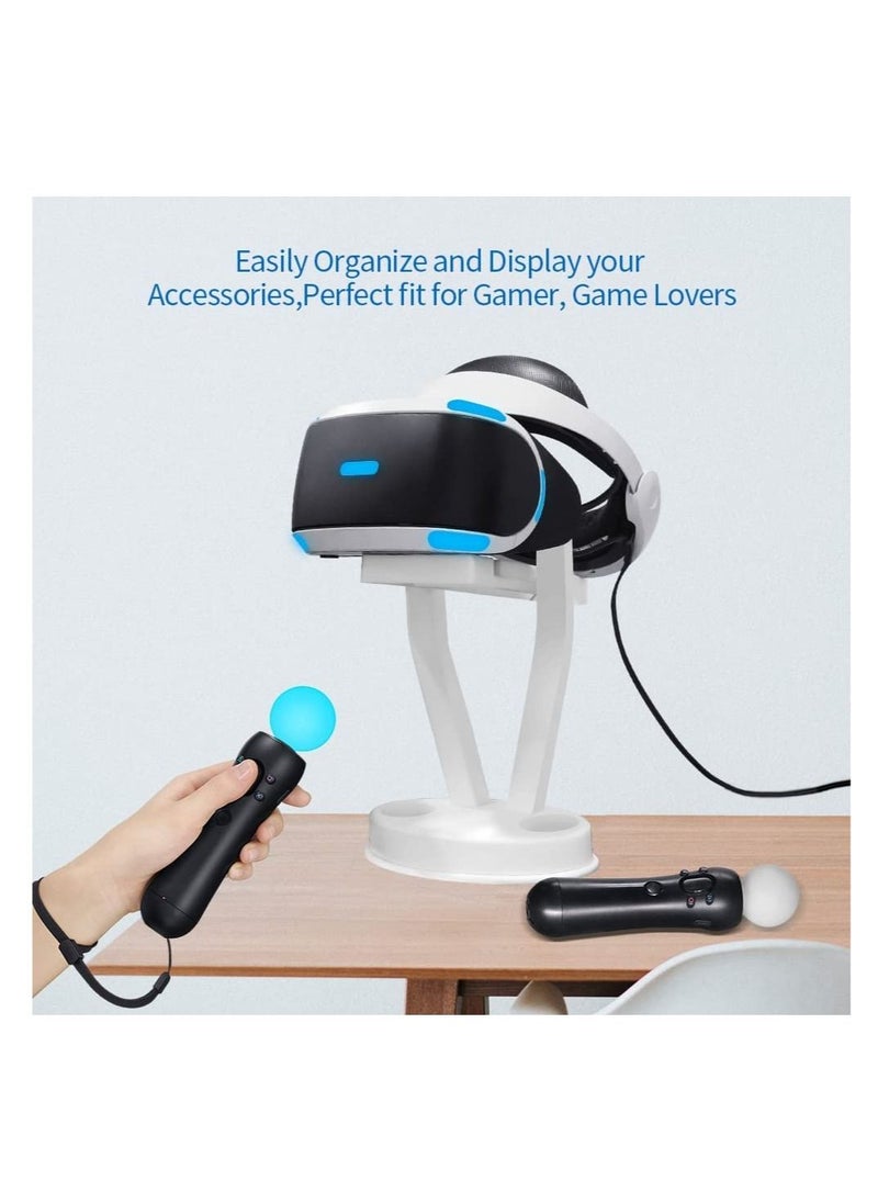 SYOSI - VR Stand Organizer and Display Stand for Oculus Quest 2/Quest/Meta/Rift/Rift S/PS VR Headset and Touch Controllers (White) - Image 1