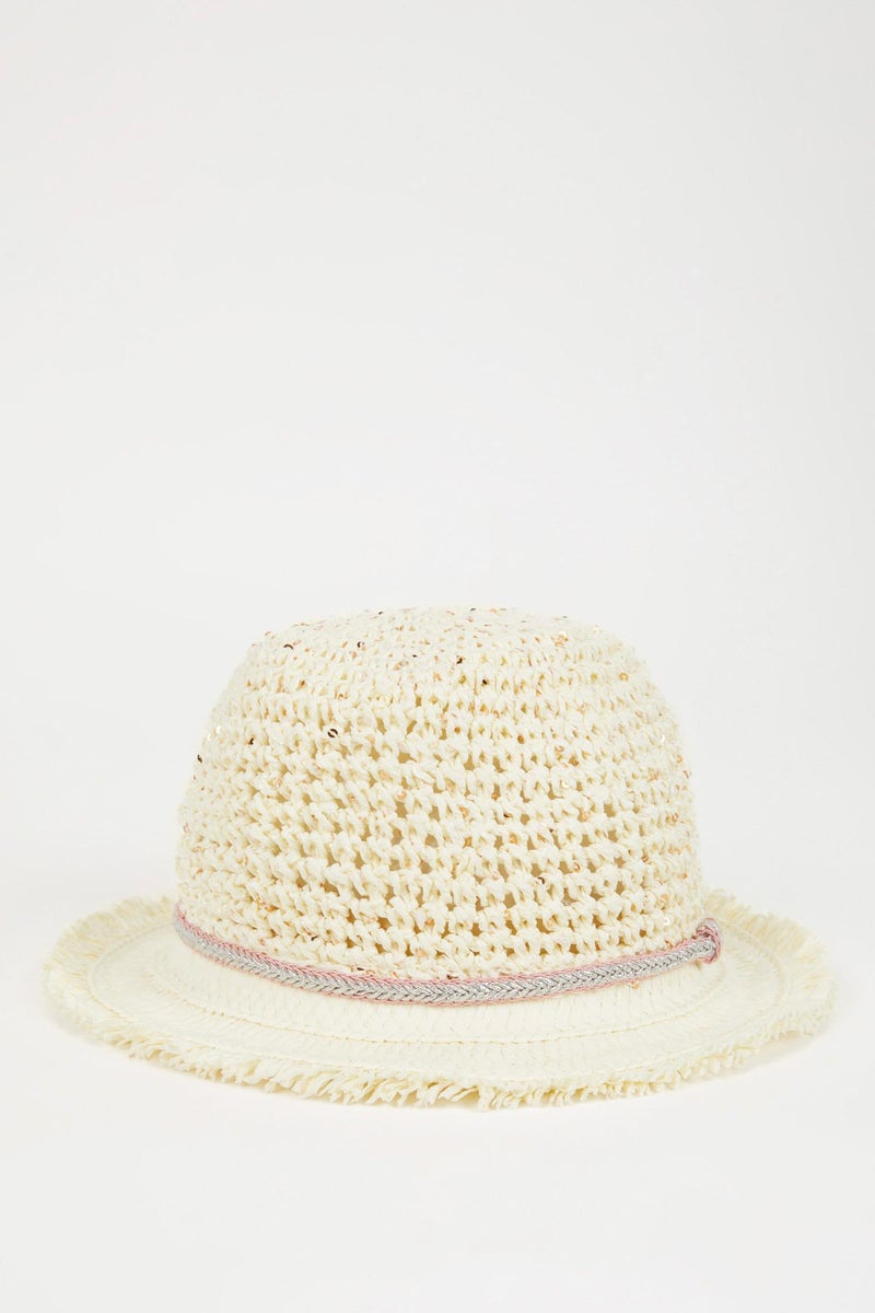 DeFacto Beige Girl Girl Straw Hat Casual - Image 2