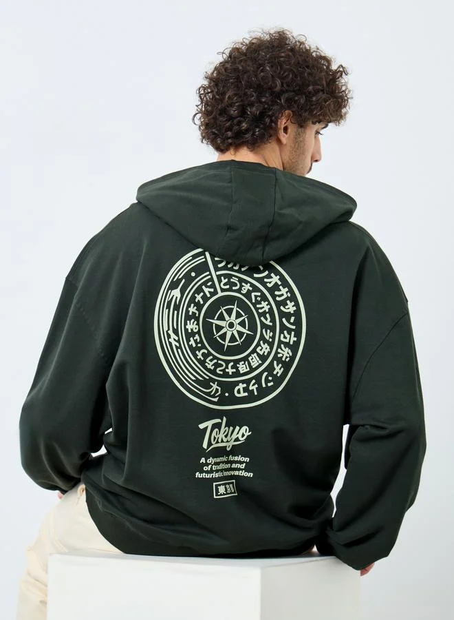 Styli Tokyo Graphic Print Oversized Hoodie