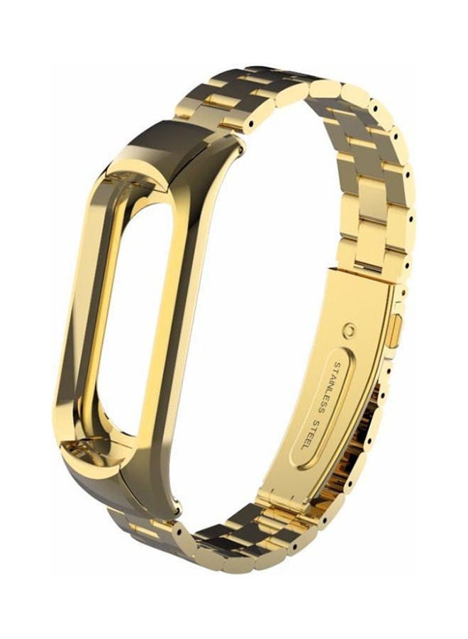 NIBEMINENT Three Link Bracelet Stainless Steel Strap For Xiaomi 3 Smart Watch Metal Bands Gold - Image 1