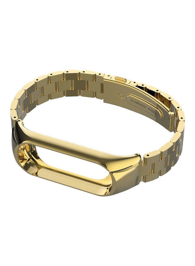 NIBEMINENT Three Link Bracelet Stainless Steel Strap For Xiaomi 3 Smart Watch Metal Bands Gold - Image 2
