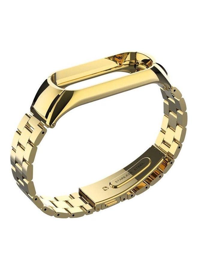 NIBEMINENT Three Link Bracelet Stainless Steel Strap For Xiaomi 3 Smart Watch Metal Bands Gold - Image 3