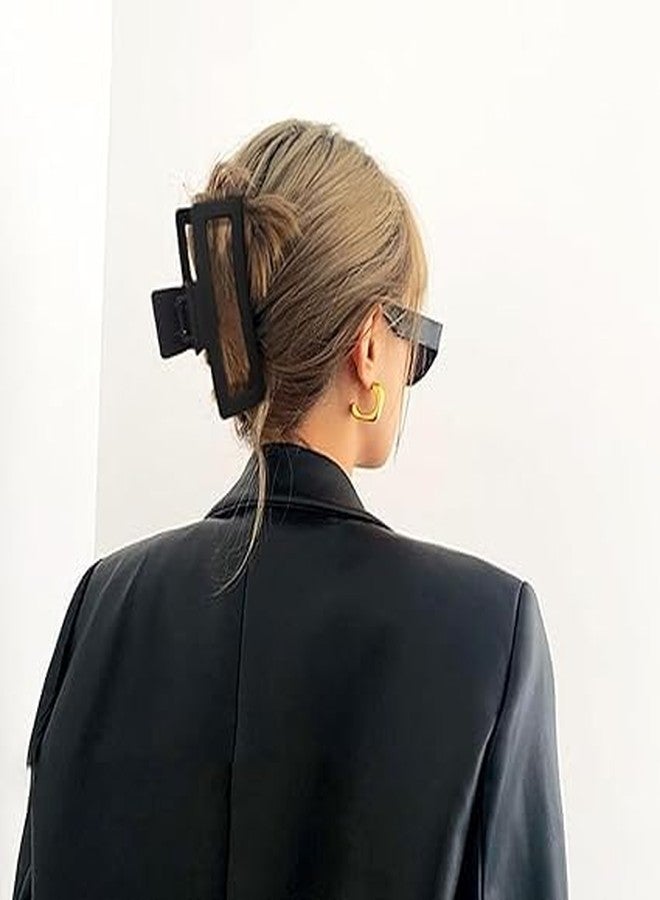 مشابك شعر كبيرة جدًا غير لامعة من RHOSYN HAIR ACCESSORIES باللون الأسود، مشابك شعر كبيرة جدًا غير لامعة للنساء والفتيات، على الطراز الكوري، للشعر الكثيف/الخفيف، مشابك شعر جامبو (عبوة من قطعة واحدة) - Image 3