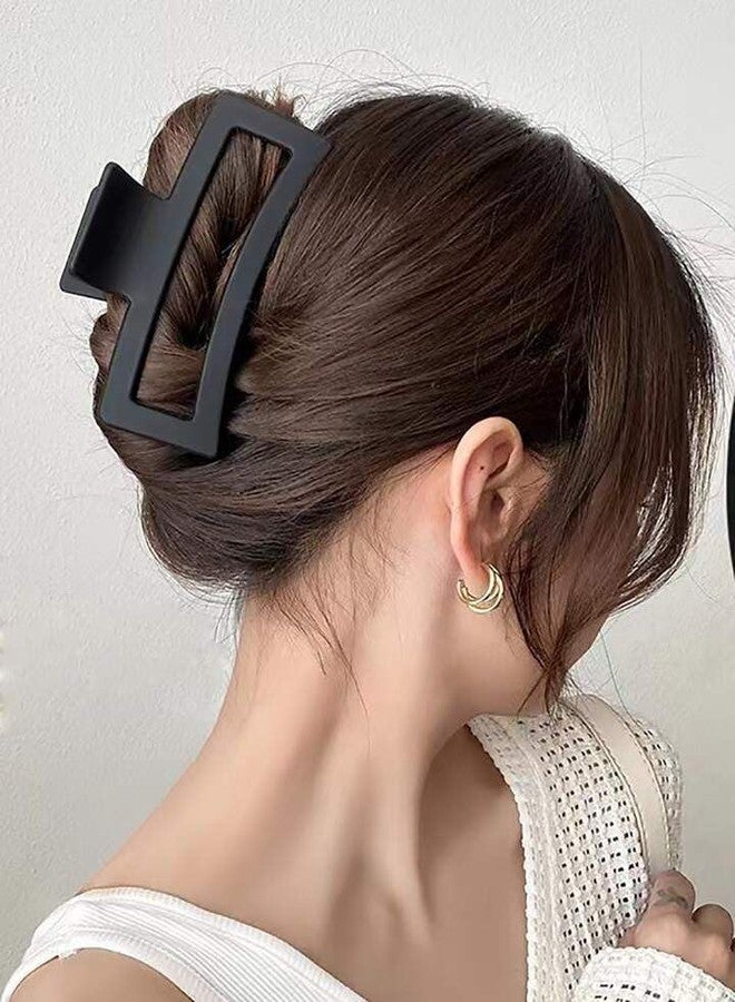 مشابك شعر كبيرة جدًا غير لامعة من RHOSYN HAIR ACCESSORIES باللون الأسود، مشابك شعر كبيرة جدًا غير لامعة للنساء والفتيات، على الطراز الكوري، للشعر الكثيف/الخفيف، مشابك شعر جامبو (عبوة من قطعة واحدة) - Image 4