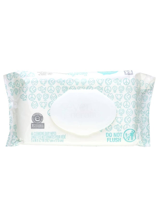 Seventh Generation, Sensitive Protection Cleansing Baby Wipes, 64 Wipes - Image 1
