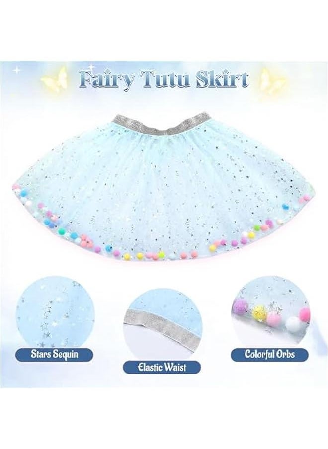 Generic 5pcs Girls Fairy Wings Costume Kids Toddler Butterfly Wings with Wand Tutu Skirt Crown Headband Halloween Dress Up Gift  - Image 4