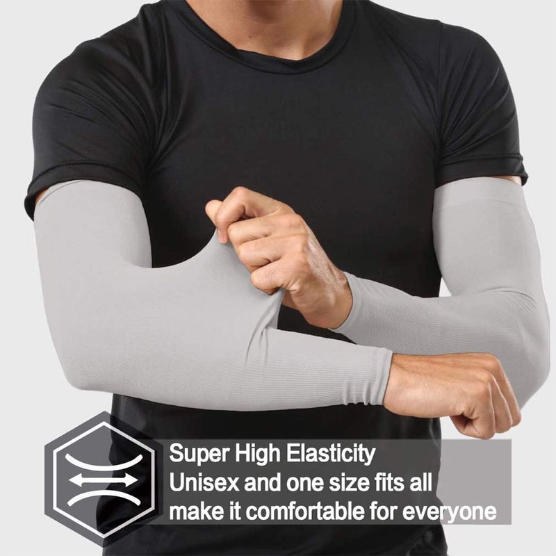 Feeke 4-Pairs Arm Sleeves for Men and Women - Tattoo Cover Up - Cooling Sports Sleeve for Basketball Golf Football - Image 3