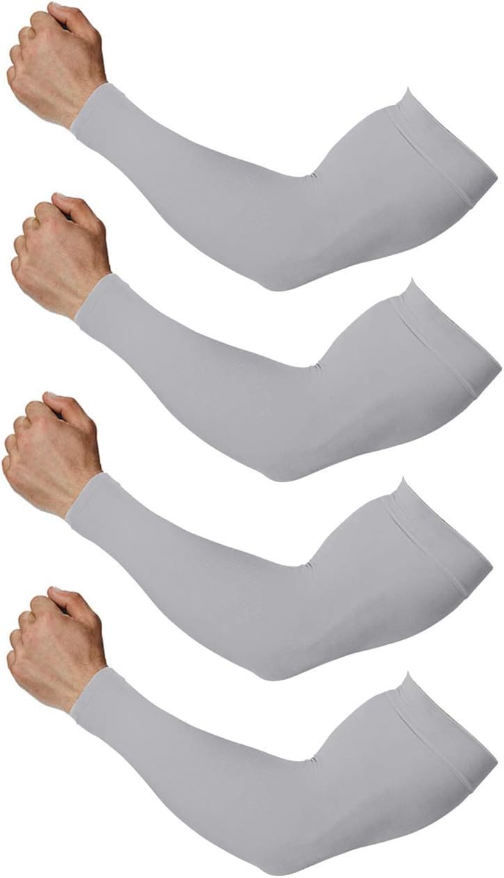 Feeke 4-Pairs Arm Sleeves for Men and Women - Tattoo Cover Up - Cooling Sports Sleeve for Basketball Golf Football - Image 1