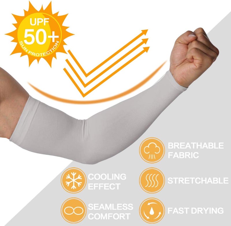 Feeke 4-Pairs Arm Sleeves for Men and Women - Tattoo Cover Up - Cooling Sports Sleeve for Basketball Golf Football - Image 2