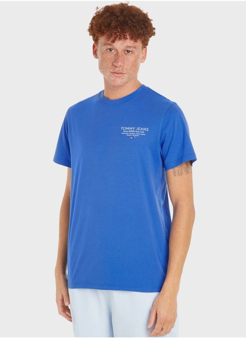TOMMY JEANS - Text Print Crew Neck T-Shirt - Image 1