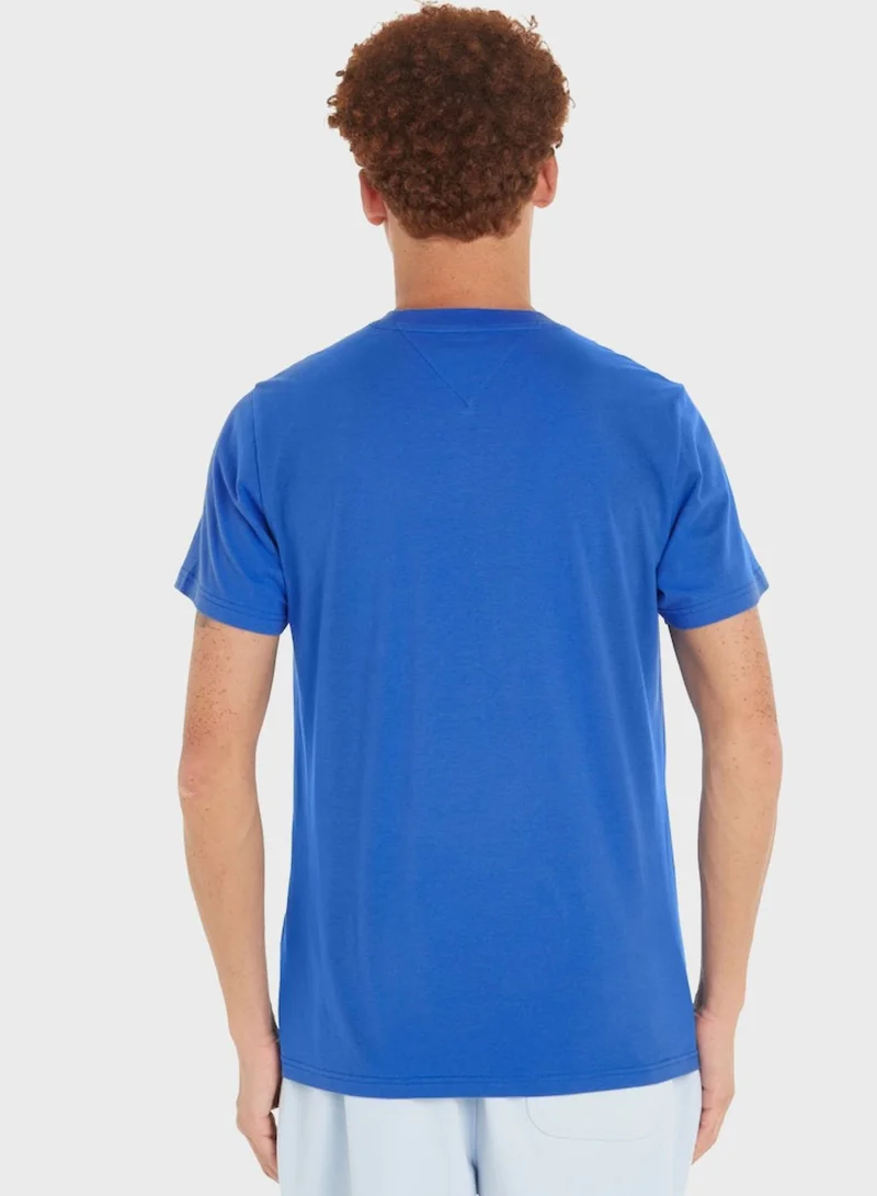 TOMMY JEANS Text Print Crew Neck T-Shirt