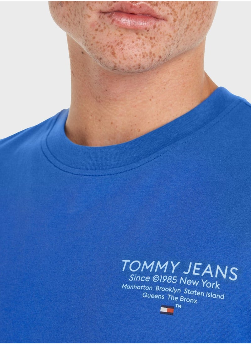 TOMMY JEANS - Text Print Crew Neck T-Shirt - Image 1