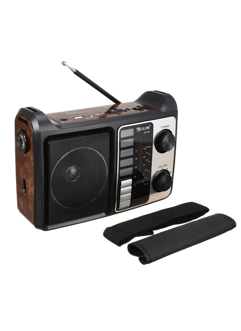 Golon - Rx-333 portable radio reciever 4 band - wooden - Image 1