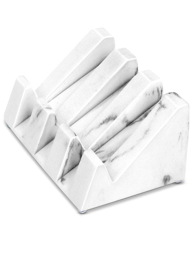 Morelax White Marble Soap Dish with Drain Bar Soap Holder Self Draining Soap Saver Tray Easy Clean Modern Bathroom Accessories Decor Soap Dishes Bar for Shower Bathroom Slanted Waterfall - Image 1