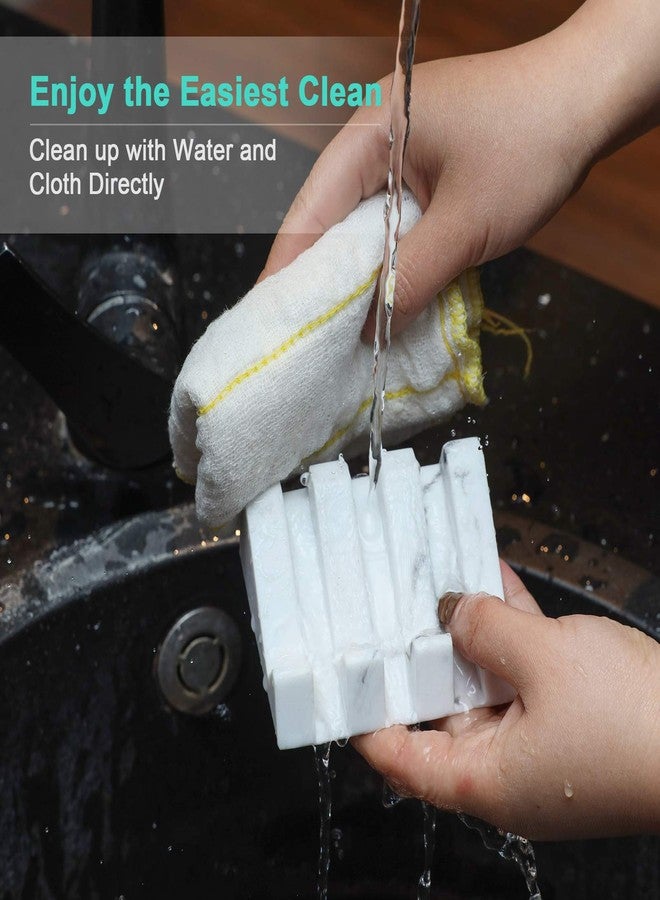 Morelax White Marble Soap Dish with Drain Bar Soap Holder Self Draining Soap Saver Tray Easy Clean Modern Bathroom Accessories Decor Soap Dishes Bar for Shower Bathroom Slanted Waterfall - Image 5