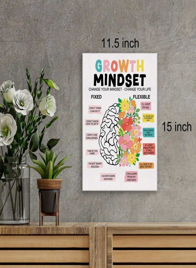 Zauly Growth Mindset Wall Art Canvas Painting Positive Affirmation Print Framed Mental Health Poster Canvas Sign for Therapy Office Decor (12x15 Inch) - Image 2