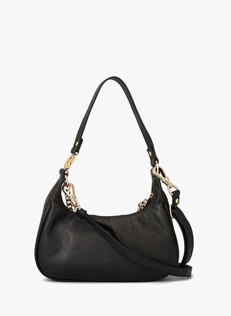 Carmen Steffens  Black Half-Moon Leather Bag with Chain for Women | Best Price UAE