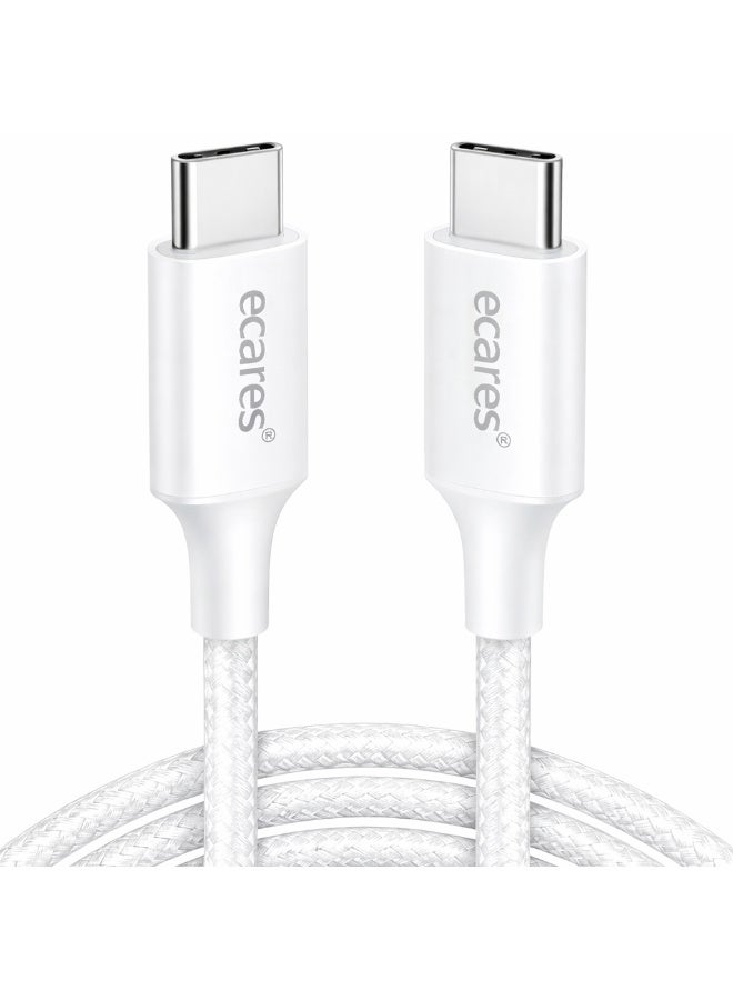 eCares® USB-C to USB-C Cable 1M, 60W Fast Charging Type-C Cable, Braided Data Sync Cord for iPhone 15/16/17, Samsung Galaxy, iPad, Google Pixel & USB-C Devices. - Image 1