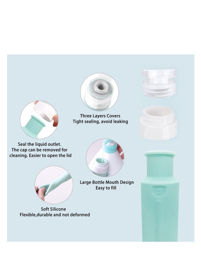 Y&D Travel Bottles for Toiletries, 5 Pack Portable Containers Set, Leak Proof Refillable Size Silicone Squeezable Accessories Shampoo Conditioner Lotion(80ml)  - Image 5