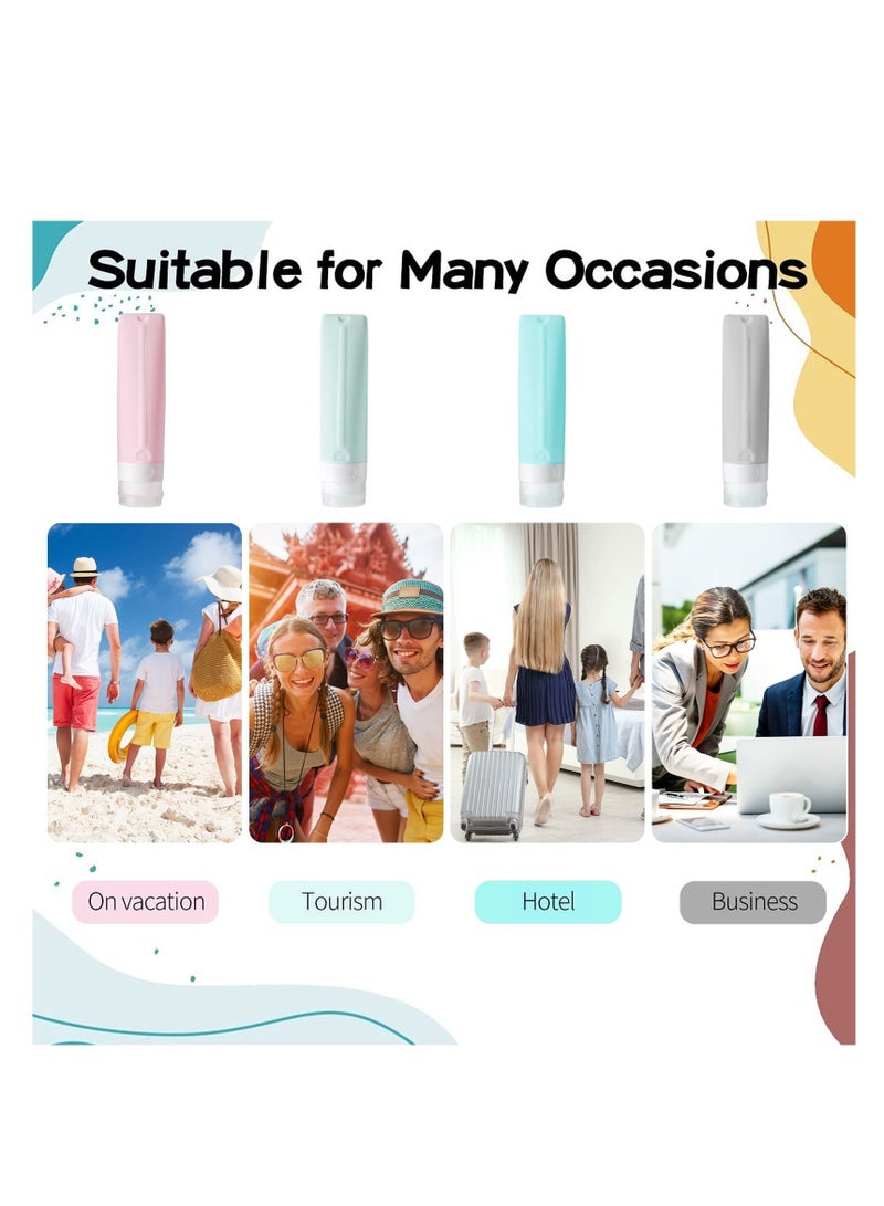Y&D Travel Bottles for Toiletries, 5 Pack Portable Containers Set, Leak Proof Refillable Size Silicone Squeezable Accessories Shampoo Conditioner Lotion(80ml)  - Image 3