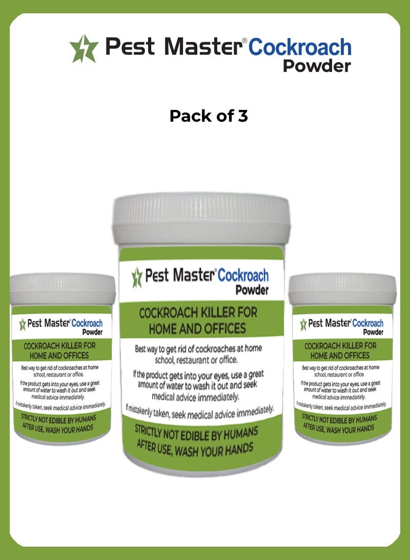 Pest Master Cockroach Powder Keeping Your Home Roach-Free Pack Of 3 (100 GM Each)