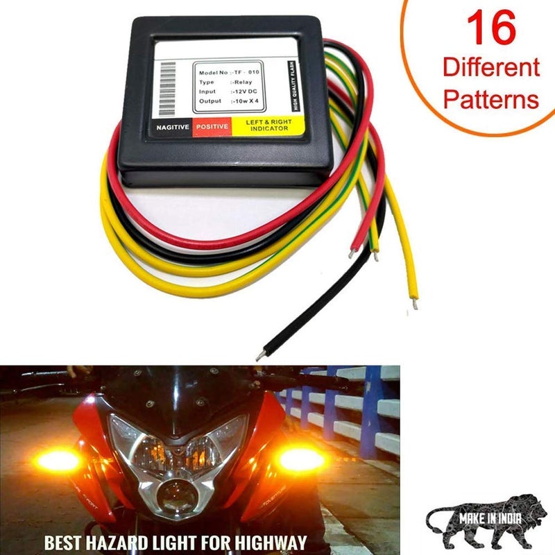 PRS TwentyMint Universal for Bike Hazard Flasher, Waterproof 16 Patterns Flasher Relay for LED/Bulb Indicators - Image 2