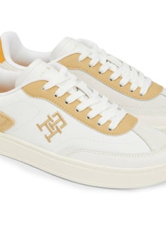 TOMMY HILFIGER Women's Heritage Court Sneakers Low Top - Leather, Beige  - Image 4