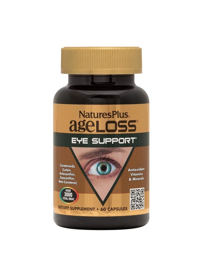 ناتشرز بلاس - Nature's Plus AgeLoss Eye Support - 60 كبسولة - مع اللوتين والأستازانتين والزياكسانثين - نباتي وخالي من الجلوتين - 30 وجبة - Image 1