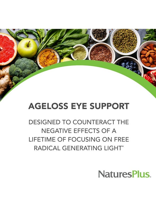 ناتشرز بلاس - Nature's Plus AgeLoss Eye Support - 60 كبسولة - مع اللوتين والأستازانتين والزياكسانثين - نباتي وخالي من الجلوتين - 30 وجبة - Image 1